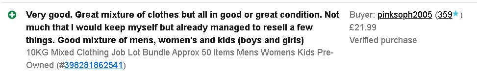Original eBay feedback screenshot 1, transcribed above